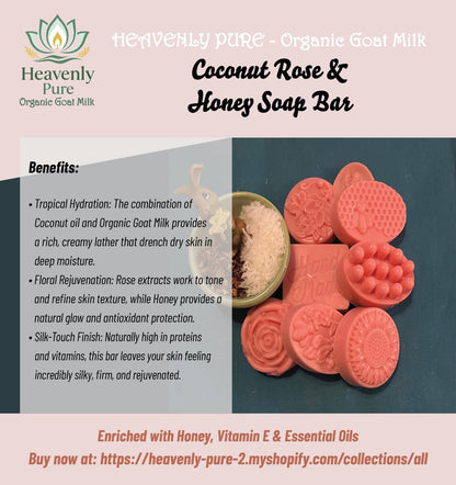 Coconut Rose & Goat Milk Soap 14.00 (2 soap bars)