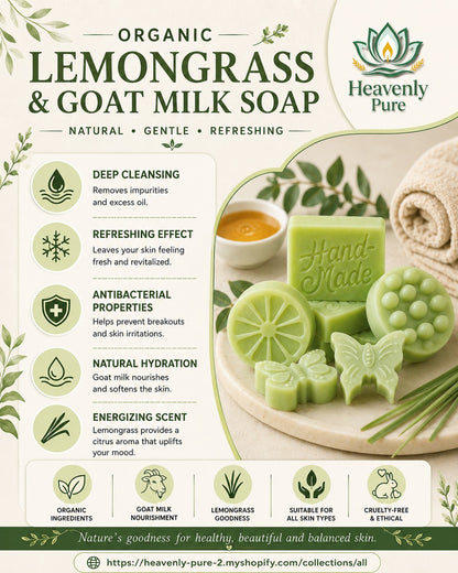 Lemongrass Goat Milk Soap Bars: (2 Soap Bars)